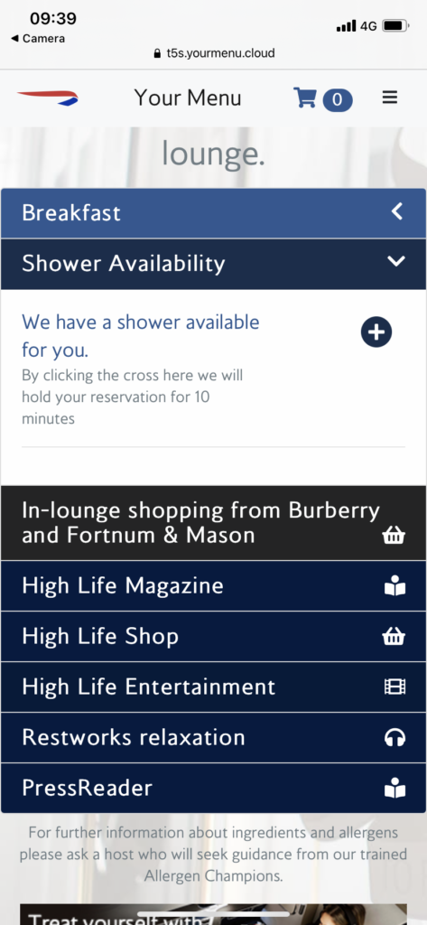 Neil Scrivener reviews the British Airways Galleries South Business Class Lounge at Heathrow's Terminal 5, available for OneWorld members.